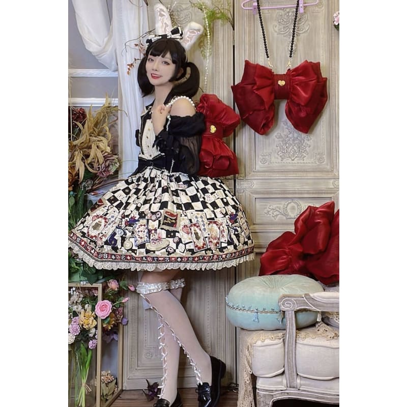 Big Wine Red Bowknot Lolita Backpack