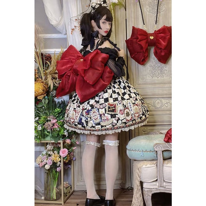 Big Wine Red Bowknot Lolita Backpack