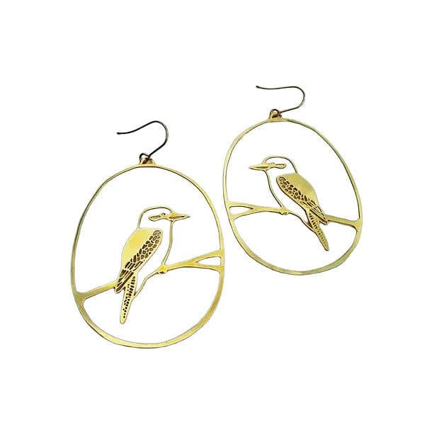 Bird Outline Earrings - Standart / Gold - earrings