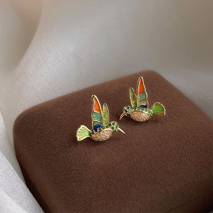 Bird Rhinestone Ear Stud