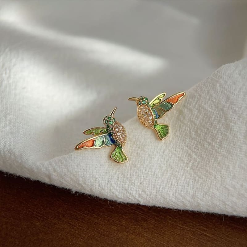 Bird Rhinestone Ear Stud