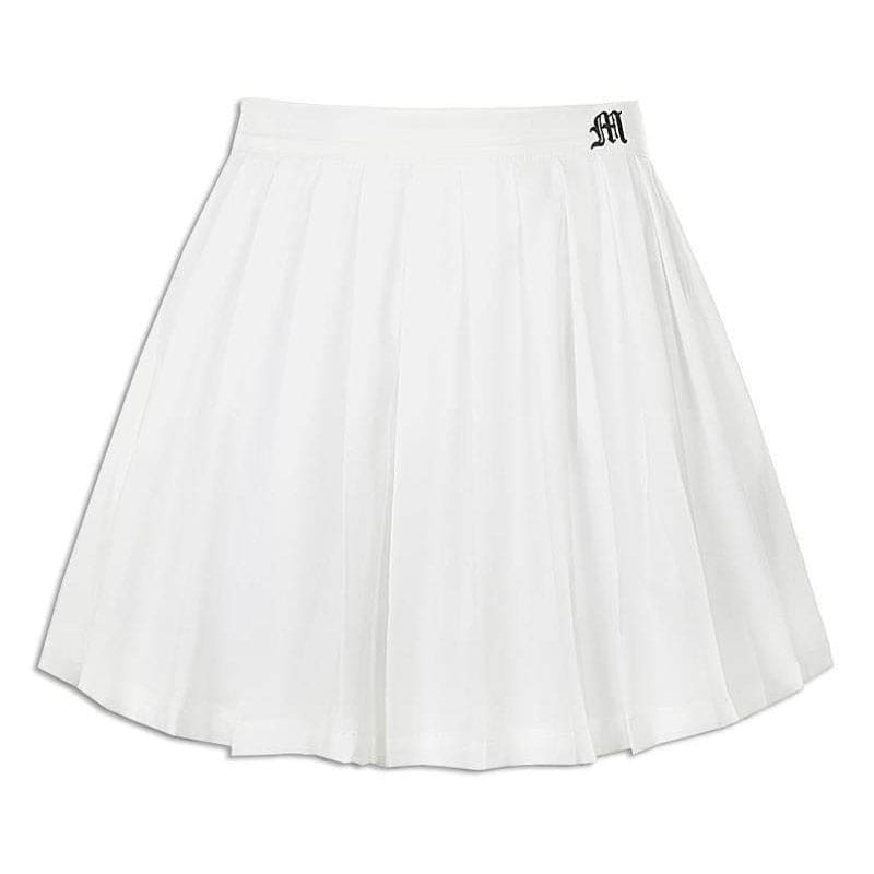 Black and White Pleated Skirt - Skirt