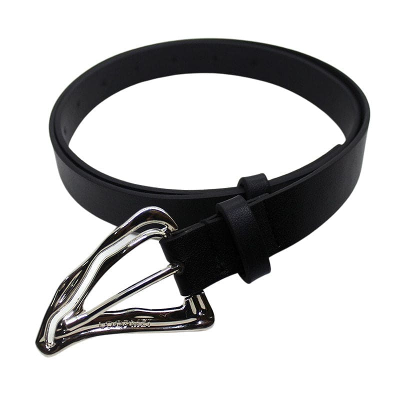 Black Asymmetrical Buckle Belt - Black - Belts