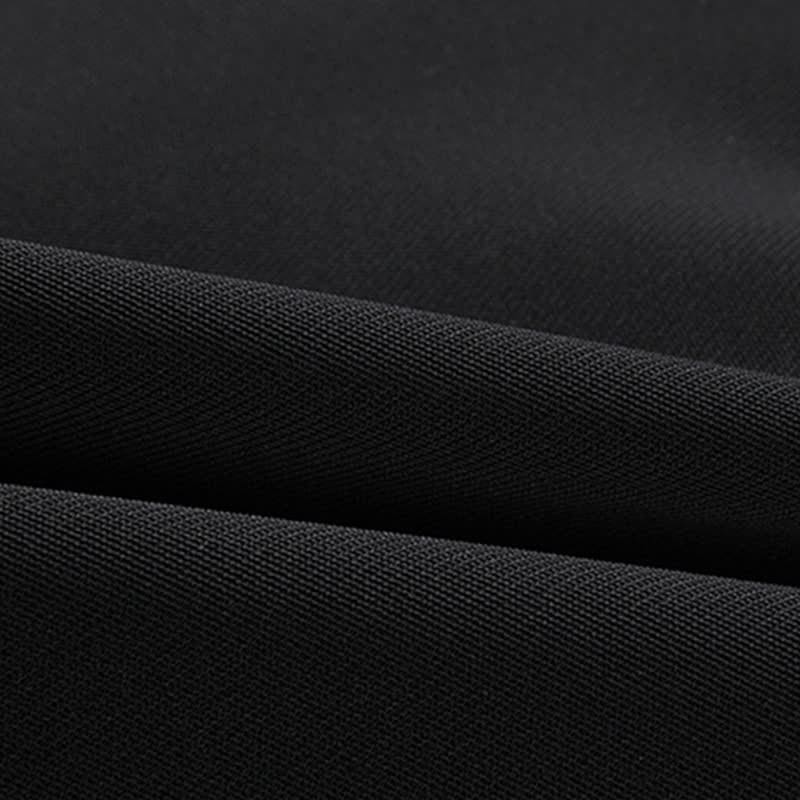 Black Chain Decor Short Blazer Lace Up Irregular Slip Dress