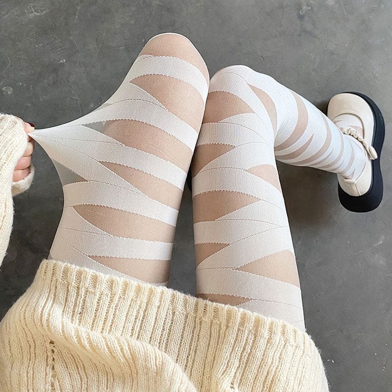 Black Chic Stripe Slik Stockings