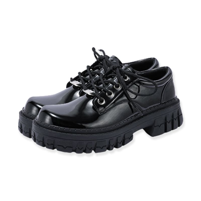 Black Chunky JK Mary Janes Shoes - Black 2 / 34