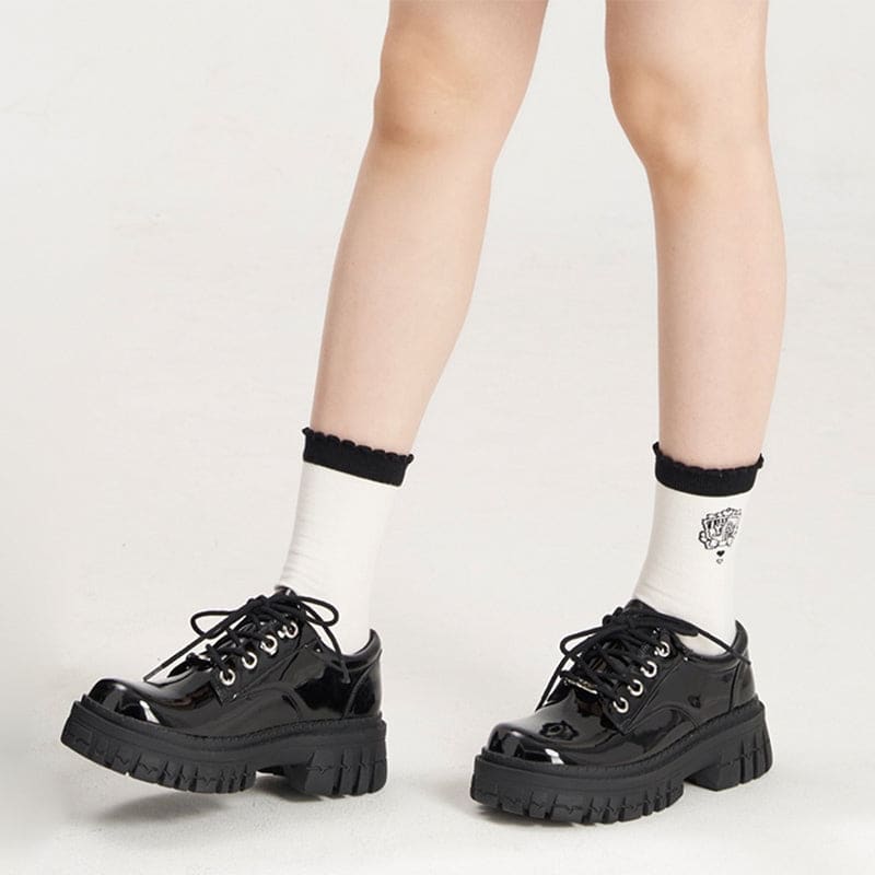 Black Chunky JK Mary Janes Shoes