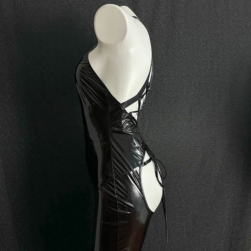 Black Cosplay Mermaid Backless Lingerie Dress - Black