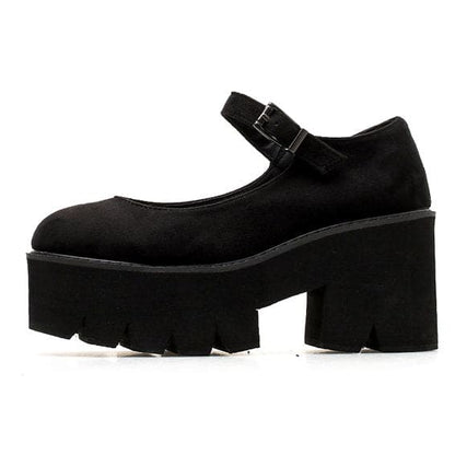 Black Faux Suede Platform Sandals - Shoes