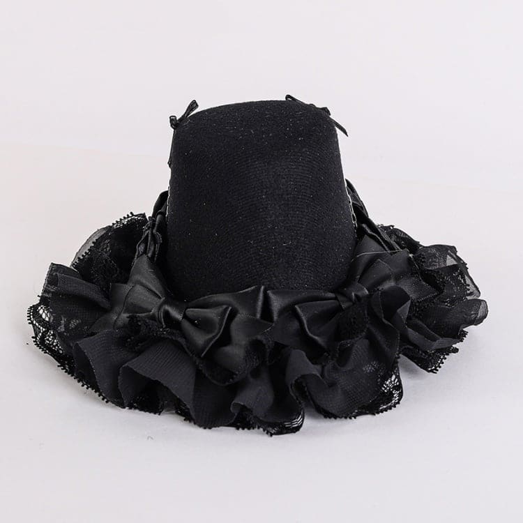 Black Floral Halloween Skeleton Hat - Black / Free Size