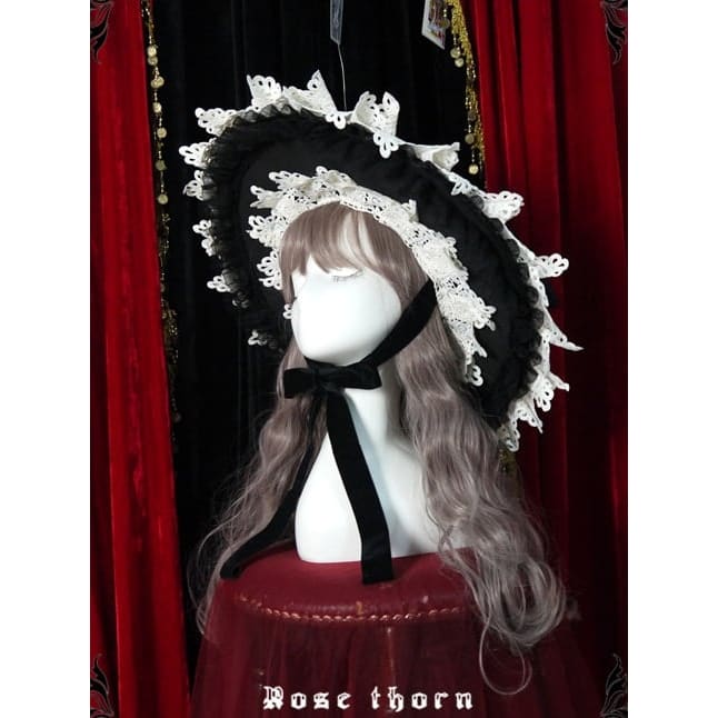 Black Halloween Lace Witch Hat