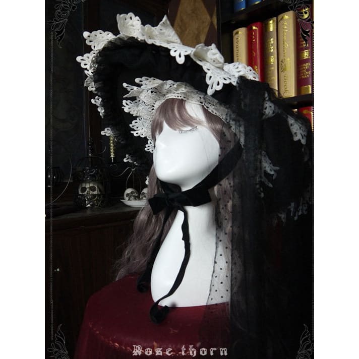 Black Halloween Lace Witch Hat