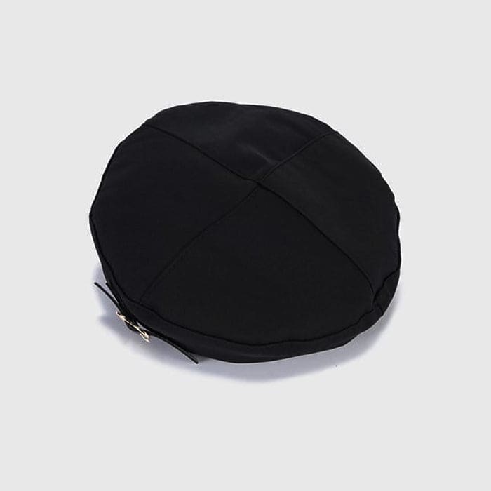 Black Heart Buckle Beret - Standart / Black - Hats