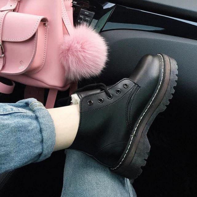 Black High Platform Boots - Sneakers