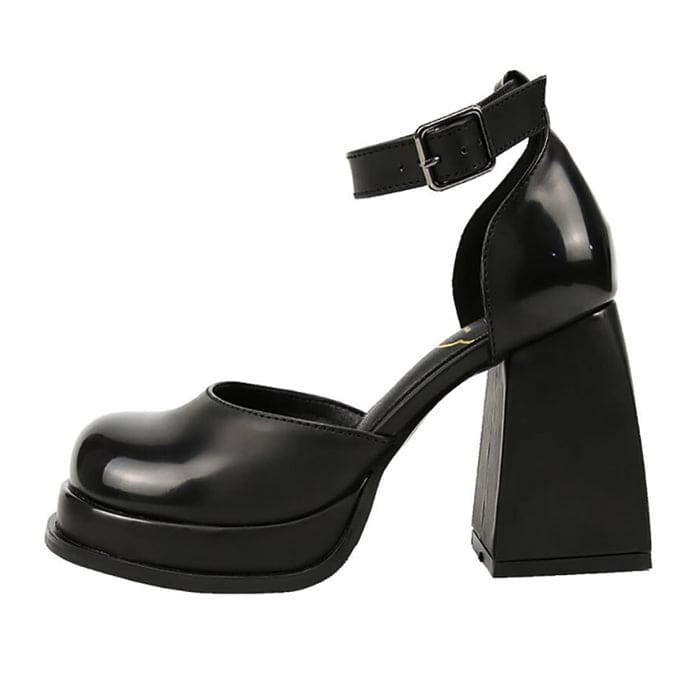 Black Lolita Platform Heels - EU34 (US4.0) / Black - Shoes