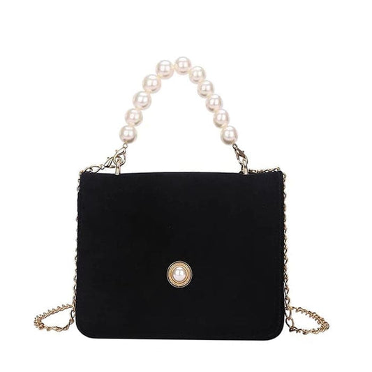 Black Luxury Pearl Chain Bag - Standart / Black - Handbags