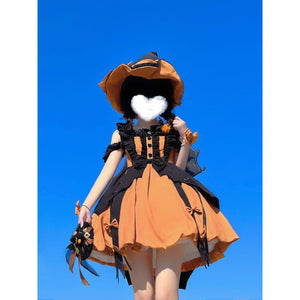 Black Orange Halloween Witch Sweet Pumpkin Lolita Dress