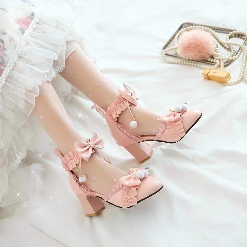 Black/Pink/White Fashion Kawaii Lolita High Heeled Cute