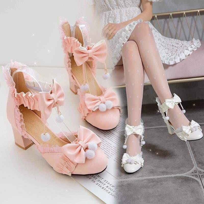 Black/Pink/White Fashion Kawaii Lolita High Heeled Cute