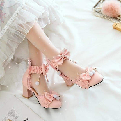 Black/Pink/White Fashion Kawaii Lolita High Heeled Cute