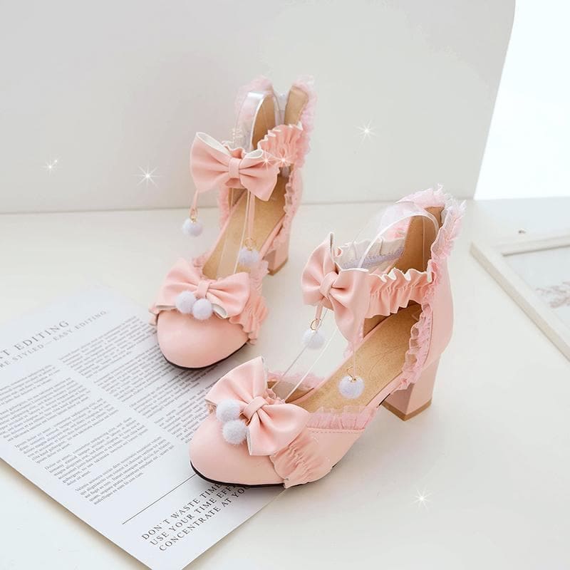 Black/Pink/White Fashion Kawaii Lolita High Heeled Cute