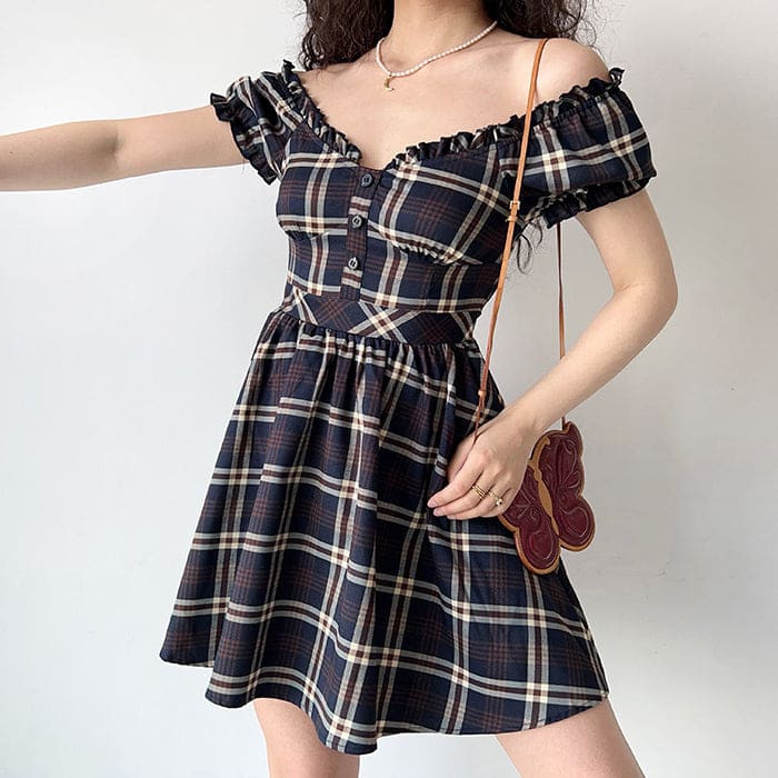 Black Plaid Dress - Dresses