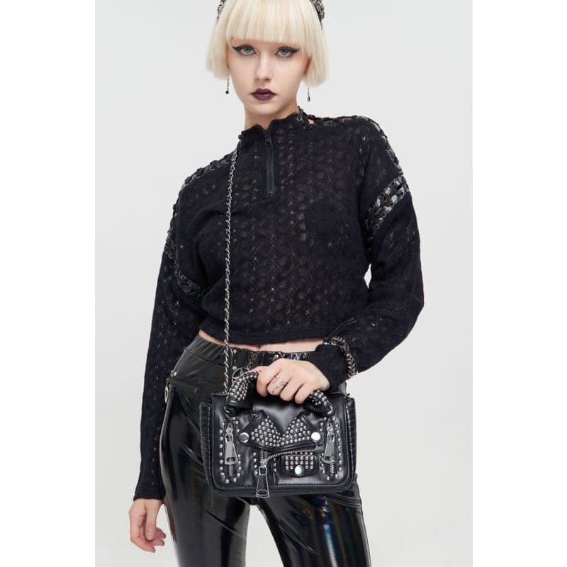 Black Punk Rivet Bag - One-Size / Black