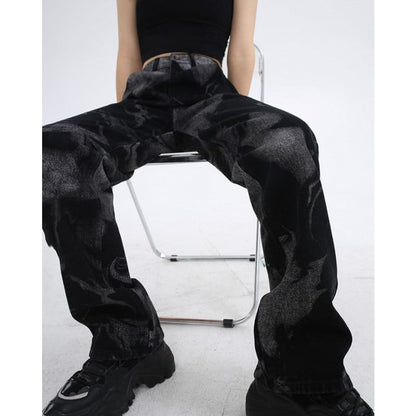 Black Straight Leg Jeans - Jeans