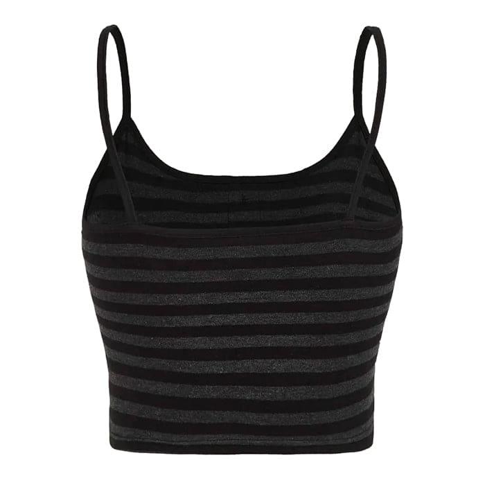 Black Striped Tank Top - Tops