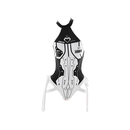 Black White CyberPunk Waifu Swimsuit ON839 - Black / M