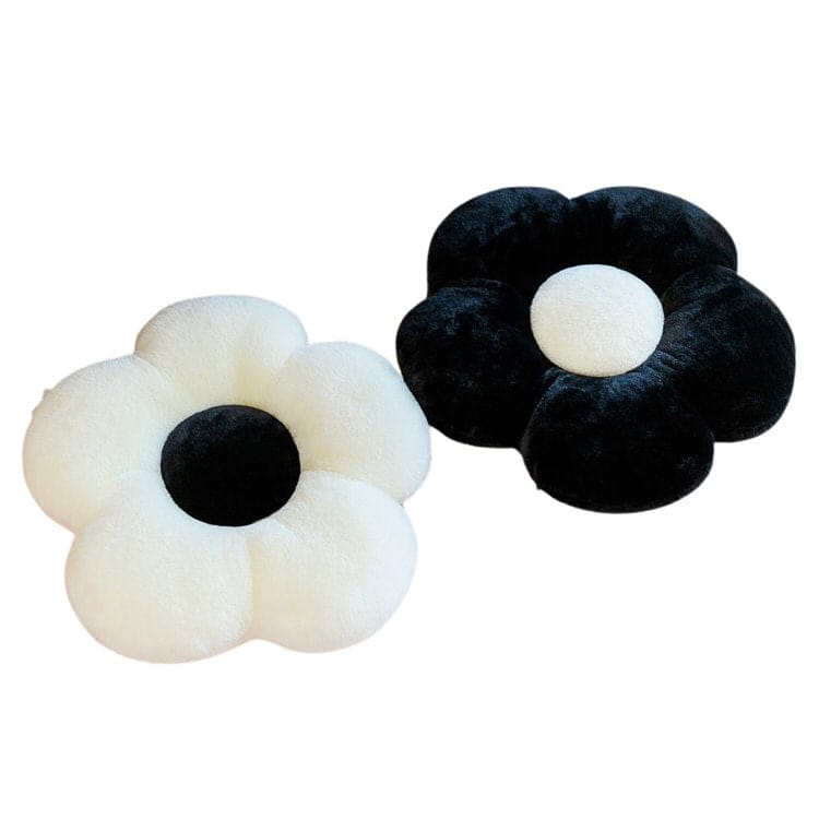 Black White Flower Pillow - Pillow