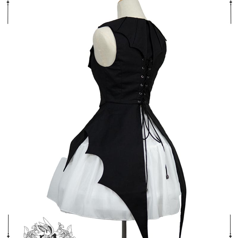 Black Witchy Vampire Bat Vest ON1037