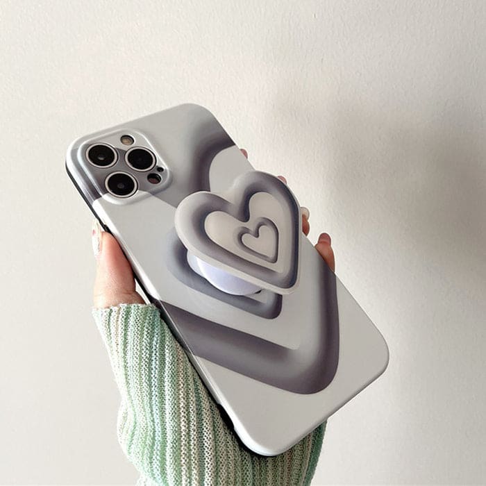 Black with White Heart iPhone Case - IPhone Case