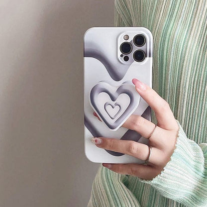 Black with White Heart iPhone Case - IPhone Case