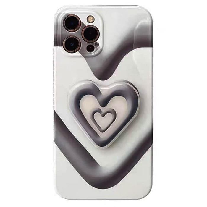 Black with White Heart iPhone Case - IPhone Case