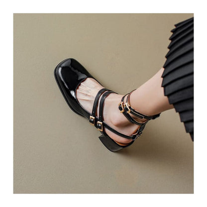 Block Heel Plain Sandals