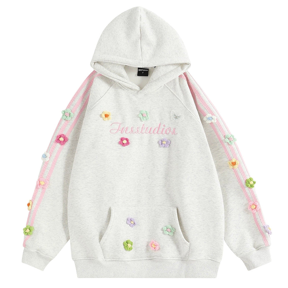 Aesthetic Floral Embroidery Blokette Hoodie