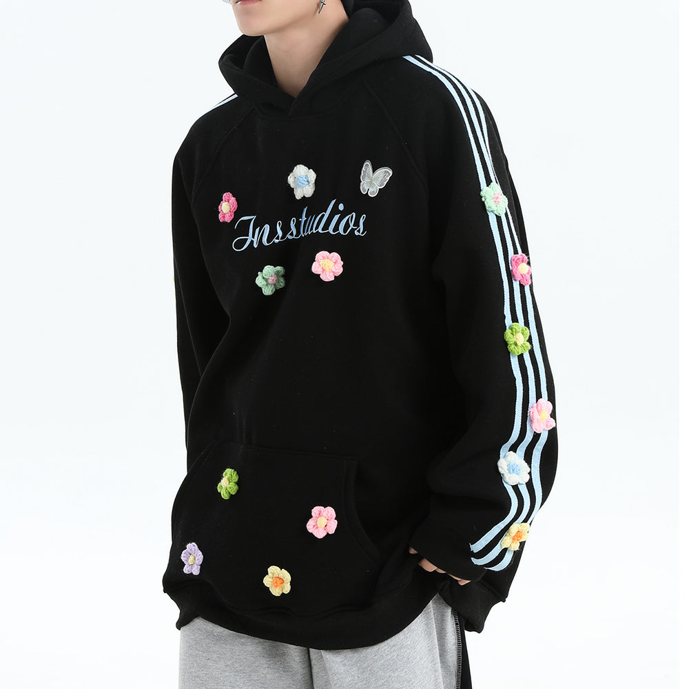 Aesthetic Floral Embroidery Blokette Hoodie