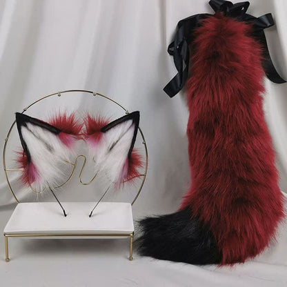 Bloody Wolf Ears Tail Headband Accessory