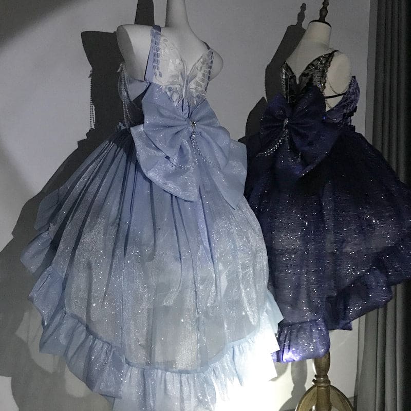 Blue Constellation Overskirt Lolita (Bow and trail No skirt)