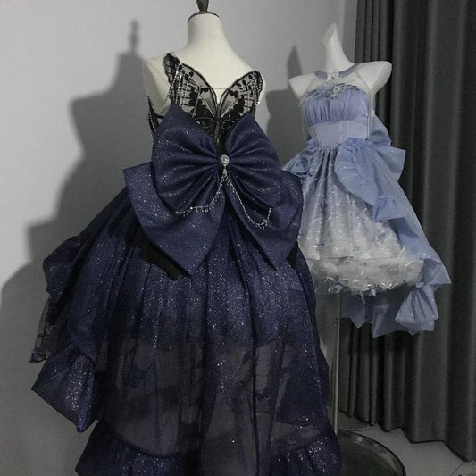 Blue Constellation Overskirt Lolita (Bow and trail No skirt)