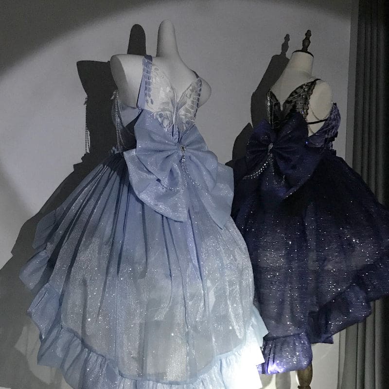 Blue Constellation Overskirt Lolita (Bow and trail No skirt)