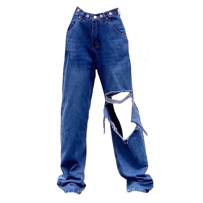 Blue Denim Baggy Jeans - Jeans