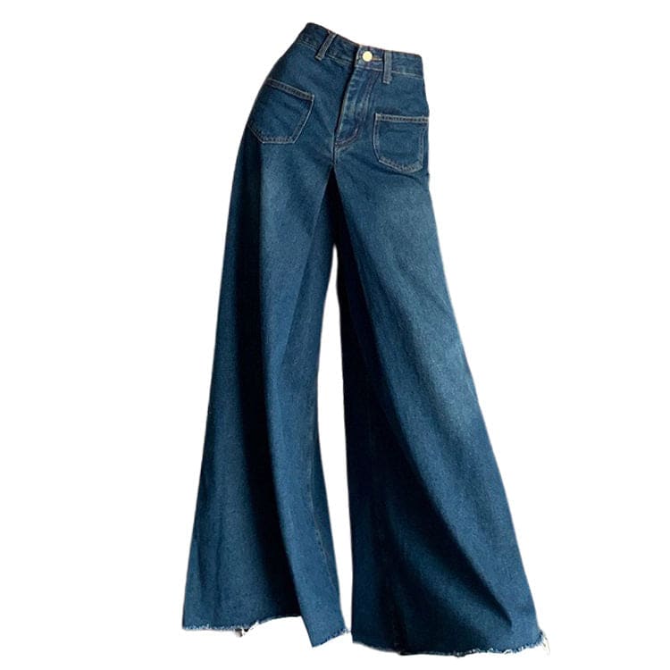 Blue Denim Flare Jeans - Jeans