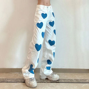 Blue Heart Wide Pants - Pants