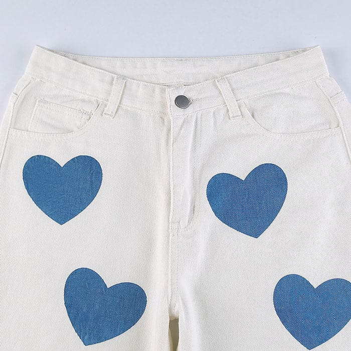 Blue Heart Wide Pants - Pants