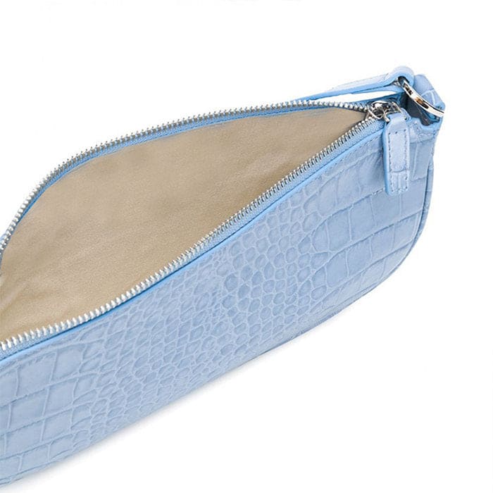 Blue Leather Baguette Bag - Standart / Blue - Handbags