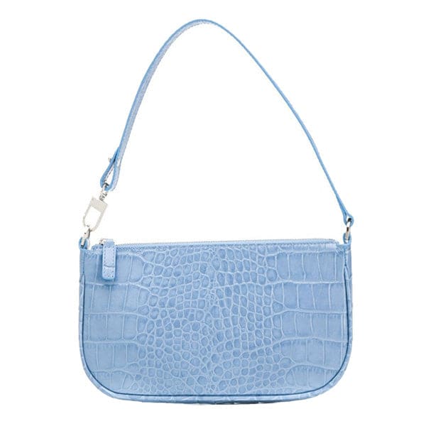 Blue Leather Baguette Bag - Standart / Blue - Handbags