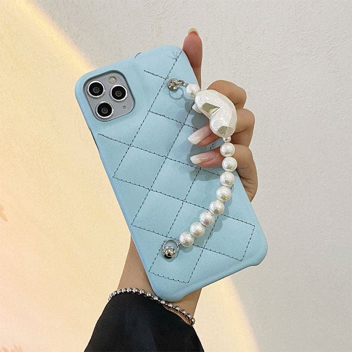 Blue Pearl Chain Phone Case - IPhone Case