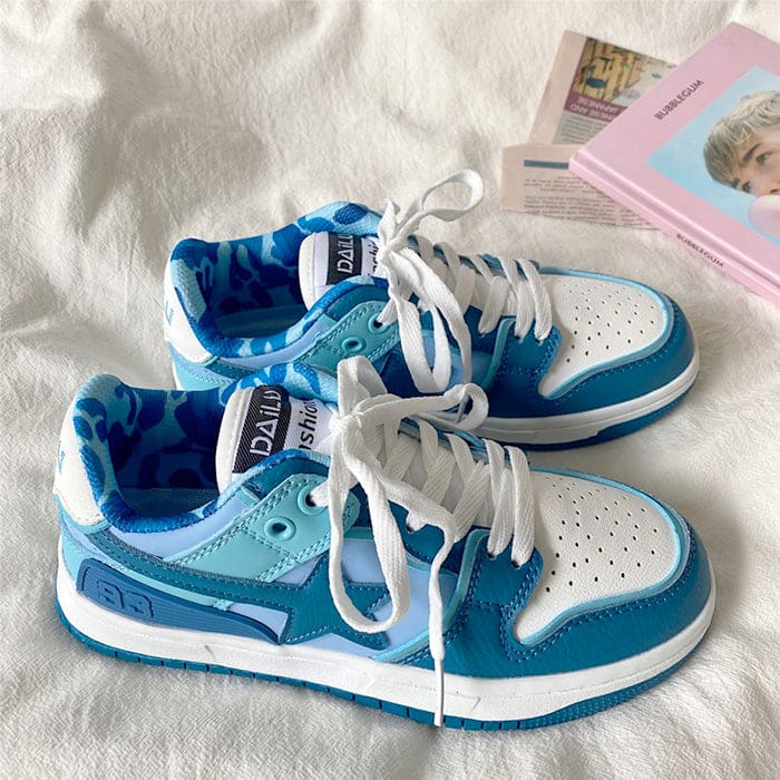 Blue Shooting Star Aesthetic Sneakers - Sneakers